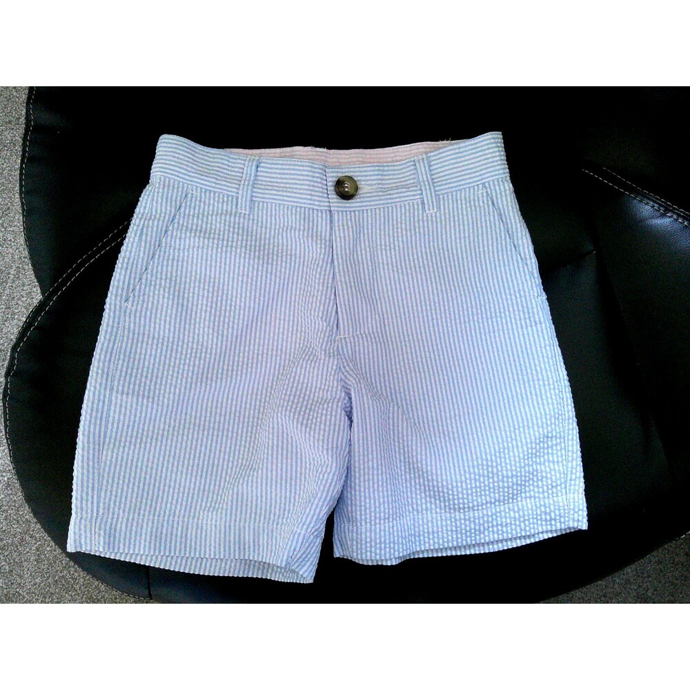 NWOT The Beaufort Bonnet Company  Boys Blue Seersucker Shorts Size 6